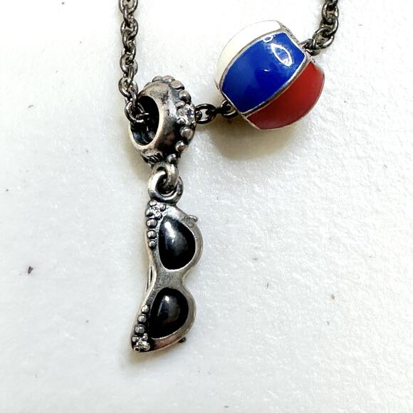 Pandora Jewelry - Pandora Necklace With Beach Ball Charm Retired Sunshine Diva Sunglasses 12g